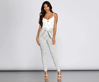Summer Stripes Paperbag Pants
