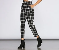 Plaid Perfection High Waist Pants