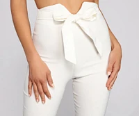 High Rise Tie Waist Skinny Pants