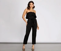 Miss Independent Strapless Tapered Jumpsuit