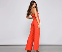 Glam It Up Tie Front Jumpsuit