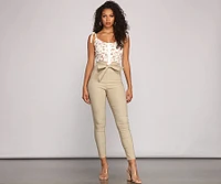 Classic And Chic Tie-Waist Skinny Pants