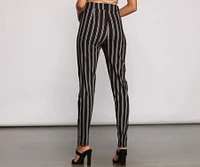 High Waist Skinny Striped Pants