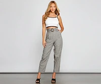 Chic Stunner High Waist Plaid Pants