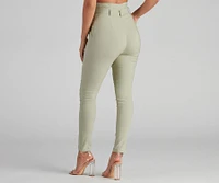High Waist Paperbag Skinny Dress Pants