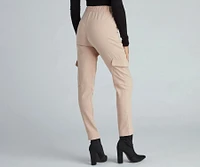 Chic Tie-Waist Twill Pants