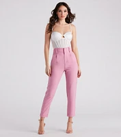 Perfectly Pleated Cuffed Trouser Pants