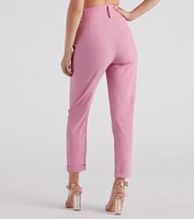 Perfectly Pleated Cuffed Trouser Pants