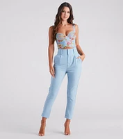 Perfectly Pleated Cuffed Trouser Pants