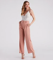 Chic Crepe Boyfriend Trouser Pants