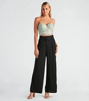 Flip Reverse Belted Trouser Pants