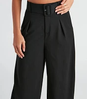 Flip Reverse Belted Trouser Pants