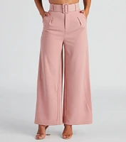 Flip Reverse Belted Trouser Pants