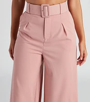 Flip Reverse Belted Trouser Pants