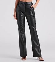 Major Slay Faux Leather Wide-Leg Pants
