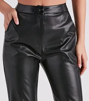 Major Slay Faux Leather Wide-Leg Pants