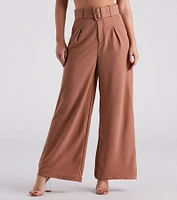 Flip Reverse Belted Trouser Pants