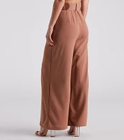 Flip Reverse Belted Trouser Pants