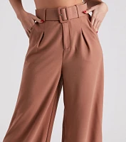 Flip Reverse Belted Trouser Pants