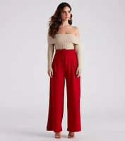 Flip Reverse Belted Trouser Pants