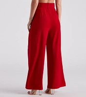 Flip Reverse Belted Trouser Pants
