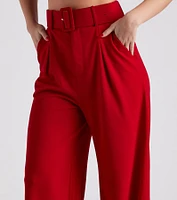 Flip Reverse Belted Trouser Pants