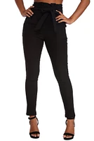 High Waist Paperbag Skinny Dress Pants