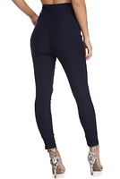 High Waist Paperbag Skinny Dress Pants