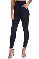 High Waist Paperbag Skinny Dress Pants