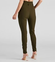 High Waist Paperbag Skinny Dress Pants