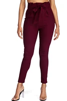 High Waist Paperbag Skinny Dress Pants