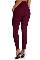 High Waist Paperbag Skinny Dress Pants