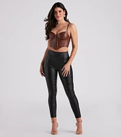 Livin' On The Edge Coated Faux Leather Leggings