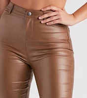 High-Rise Coated Skinny Pants