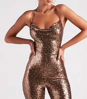 Twinkle And Glow Sequin Skinny Jumpsuit