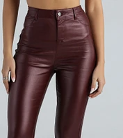 High-Rise Coated Skinny Pants