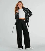 Like Clockwork High-Rise Wide-Leg Trouser Pants