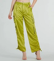 Trendy Babe Satin Cargo Pants