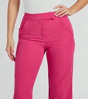 Perfectly Chic High Waist Straight-Leg Trouser Pants