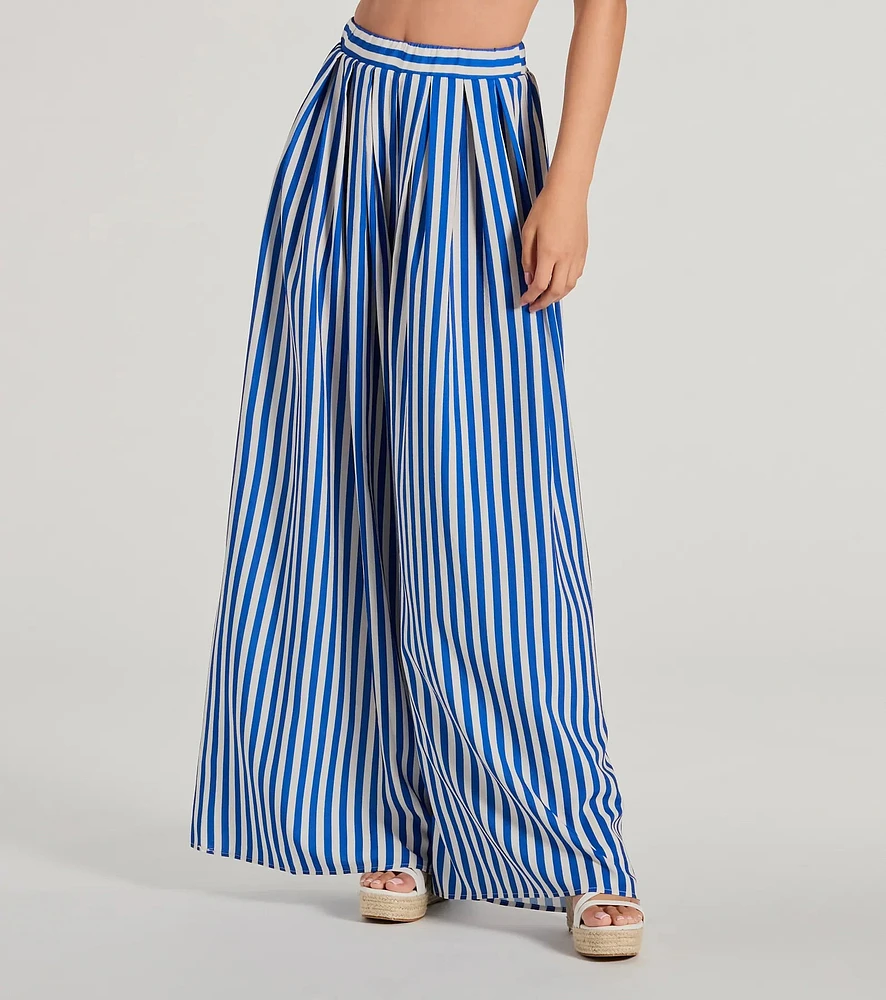 Festive Fun High-Rise Striped Palazzo Pants