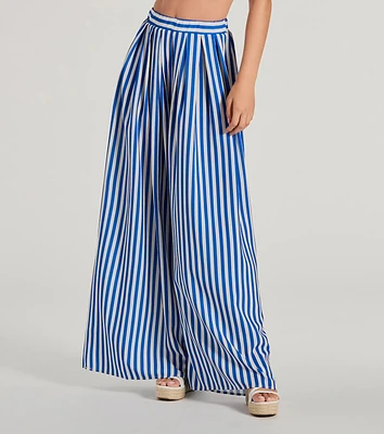 Festive Fun High-Rise Striped Palazzo Pants