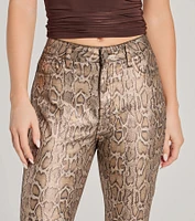 Major Trend Snake Print Faux Leather Skinny Pants