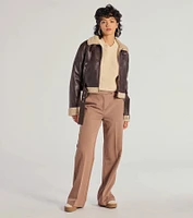 Casually Sleek Woven Trouser Pants