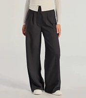 First Look Contrast Wide-Leg Pants