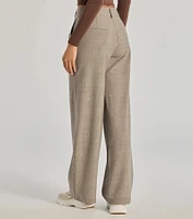90s Trend Straight Leg Plaid Trouser Pants