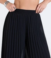 Pretty Pleats High-Rise Chiffon Palazzo Pants