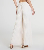 Pretty Pleats High-Rise Chiffon Palazzo Pants