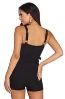 Flirt Alert Tie Waist Romper