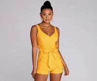 Flirt Alert Tie Waist Romper