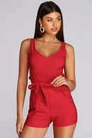 Flirt Alert Tie Waist Romper